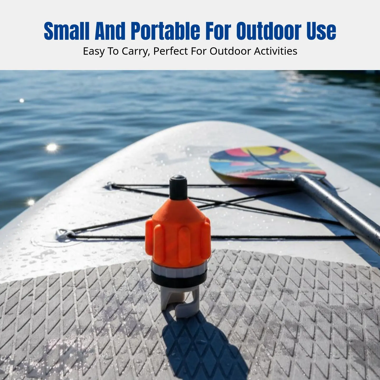 

Stand-Up Paddle Board Inflatable Valve Converter, Kayak Canoe Air Adapter, Quick Install, Orange Black