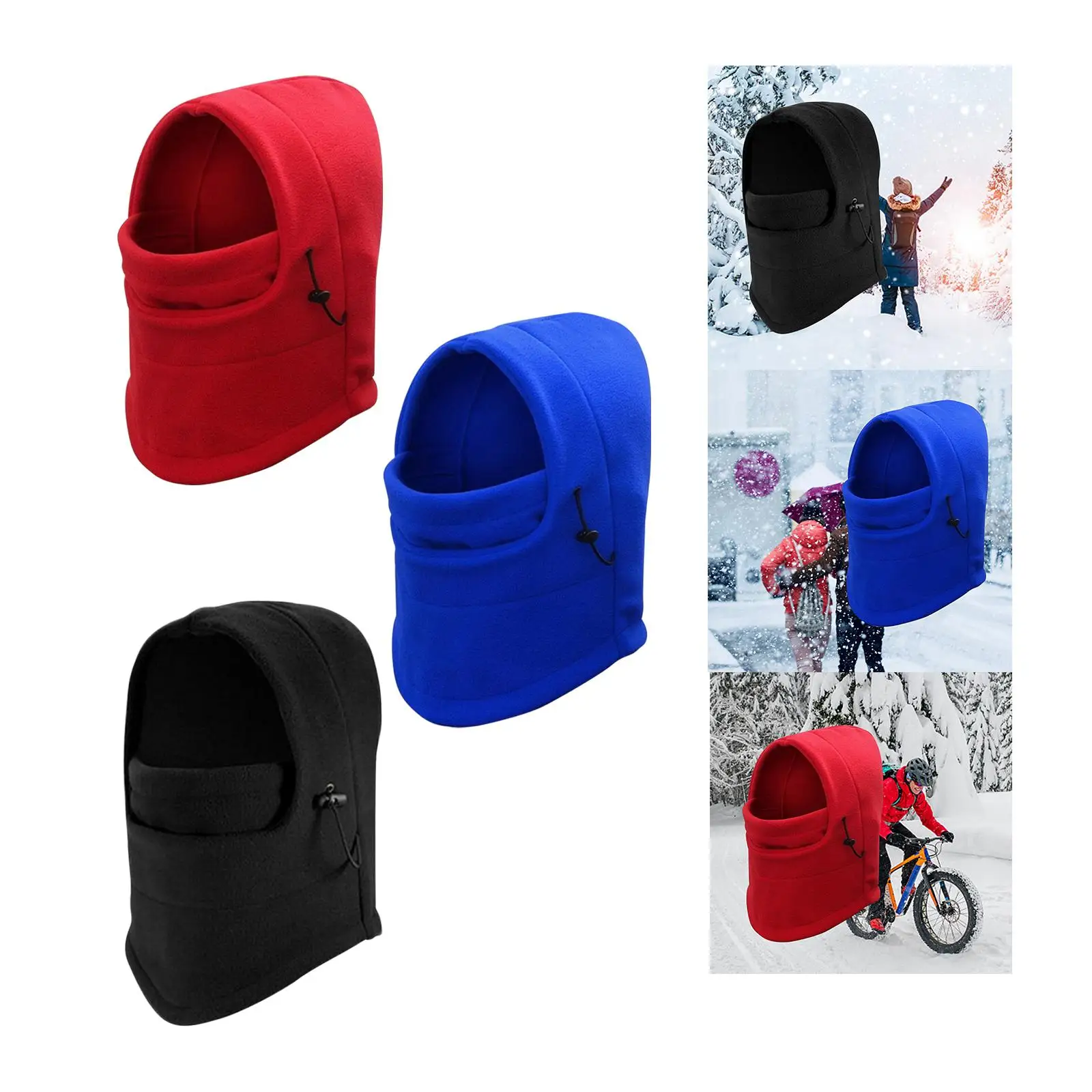 Cagoule coupe-vent réglable, écharpe, chapeau, cou, plus chaud, confortable, hiver