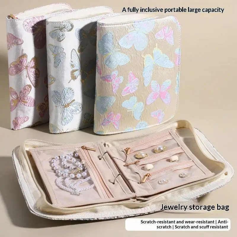 Portable PU Leather Jewelry Storage Book Jewellery Binder, Jewelry Organizer Roll, Small Anti Oxidation Jewelry Storage Bag 1PC