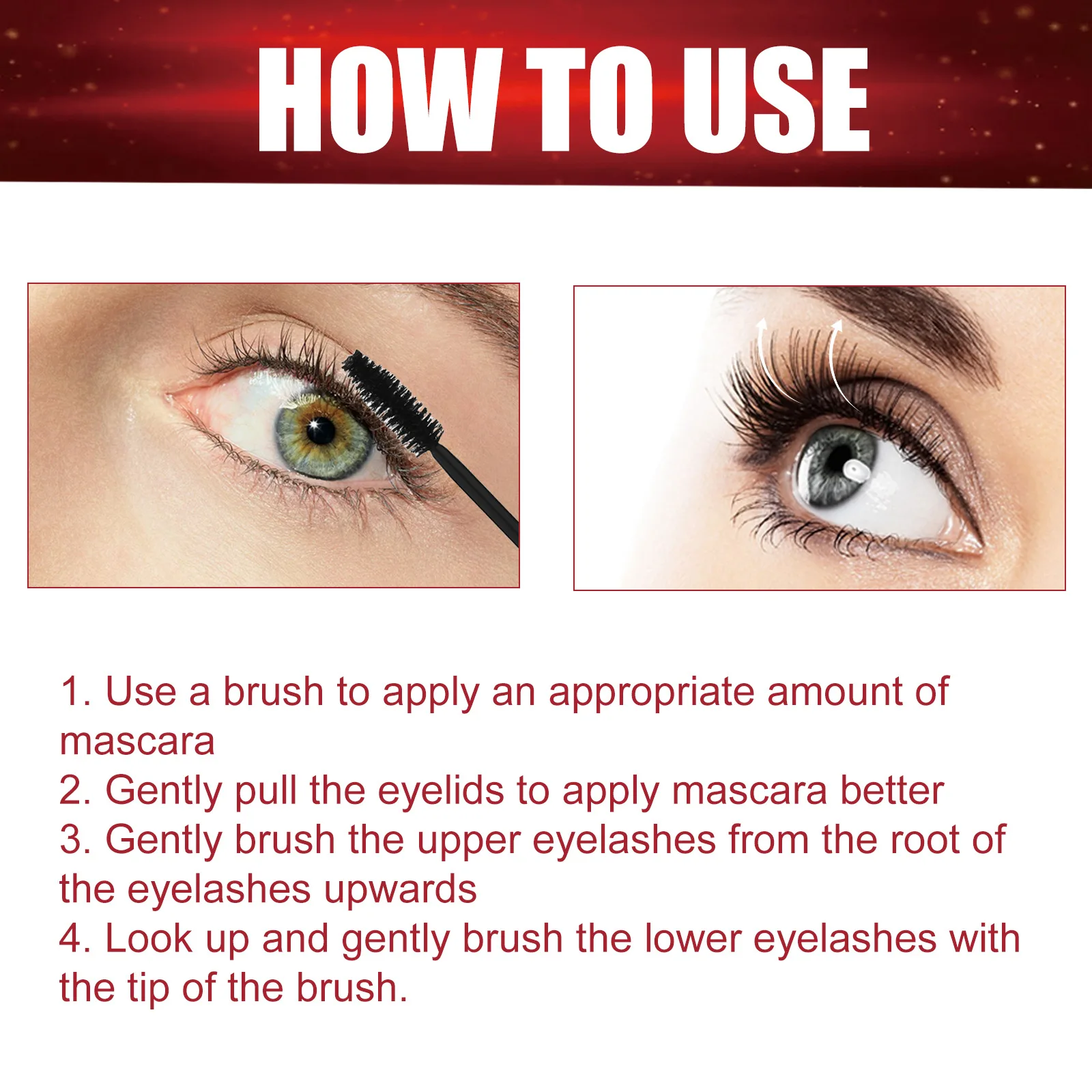 EELBathroom-Mascara allongeant les cils E Size Up, extension de cils longue durée, cils imperméables, cils noirs, maquillage, fibre 4D