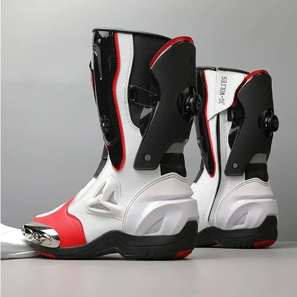 Motorcycle Riding Boots Men High-top Motocross Racing Anti-drop Leather Shoes Thickened Off-Road Motorbike Men Cycling Equipment