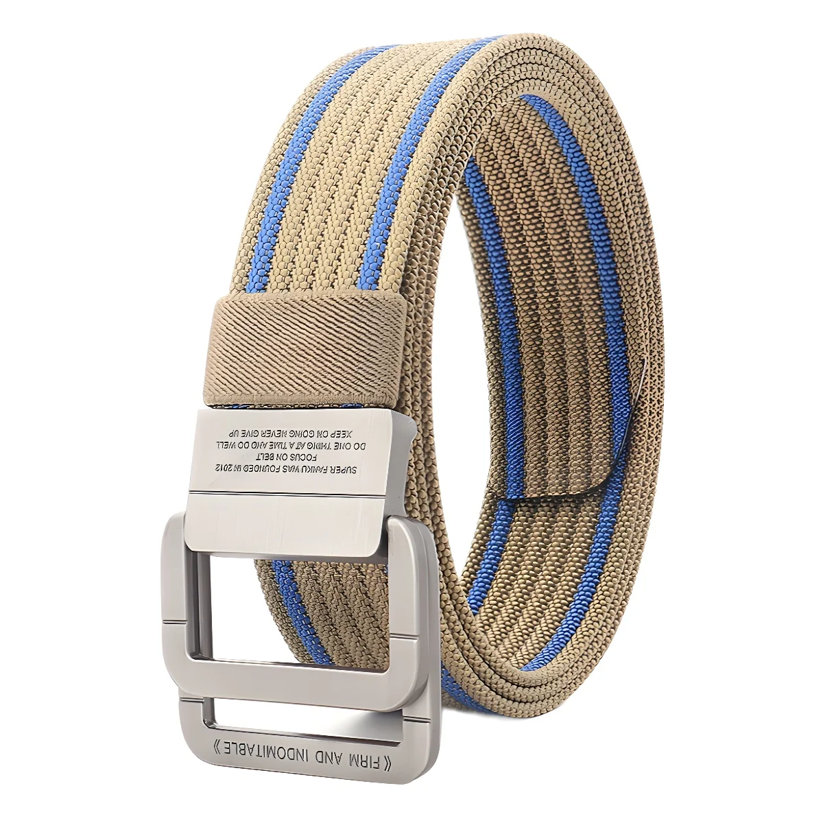 Double Ring Buckle Polyester Webbing Belt Thickened Tight Webbed Strap Polished Anti Corrosion Alloy Hardware Even Tension