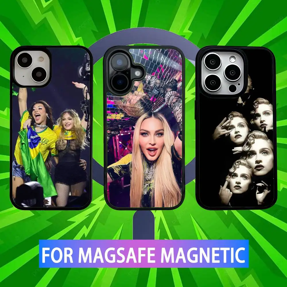 

M-Madonna Phone Case For iPhone 16,15,14,13,12,11,Pro,Max,Plus,Mini,SE New Magsafe Magnetic Wireless Charging