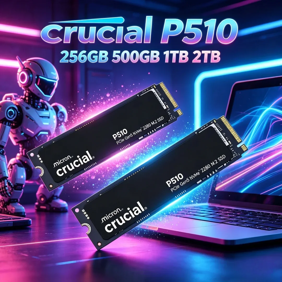 

Top Selling Flagship PCIe5.0 NVMe SSD Crucial P510 1TB M.2 2280 11000MB/s Read 9500MB/s Write Advanced P3 Plus Replacement