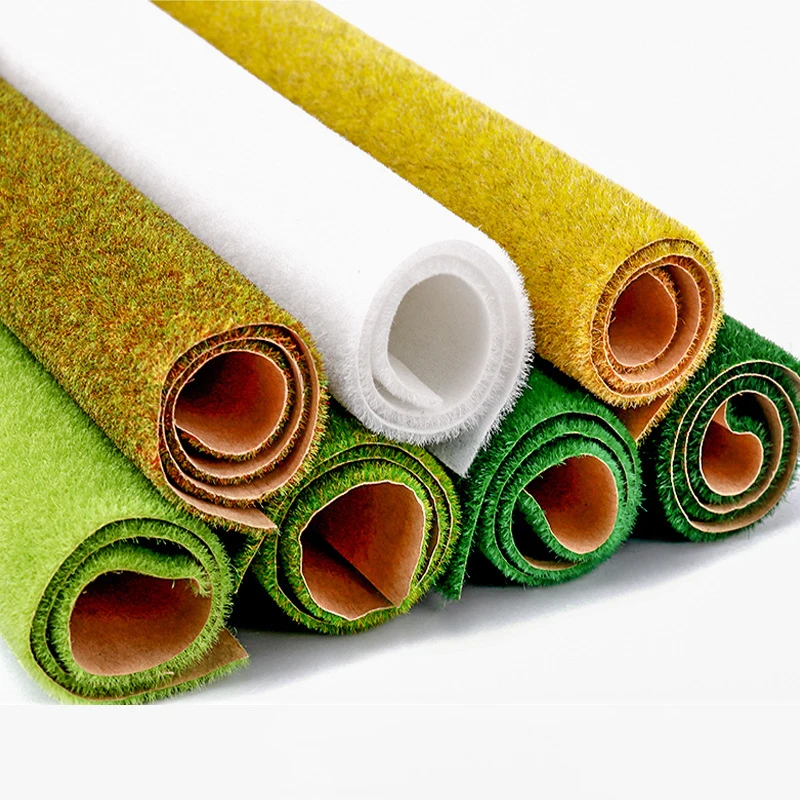 25*25CM Landscape Grass Mat/Turf Model kit Materials DIY Building Sand Table Garden Terrain Scenery Layout Lawn Diorama 3pcs
