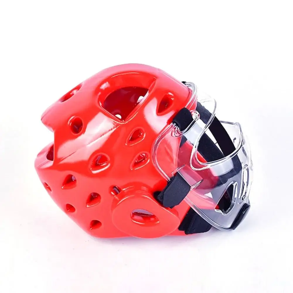 Head Protection Taekwondo Helmet Gear S/M/L Portable Muay Thai Helmet One-Time Molding PU Material Karate Helmet Competition