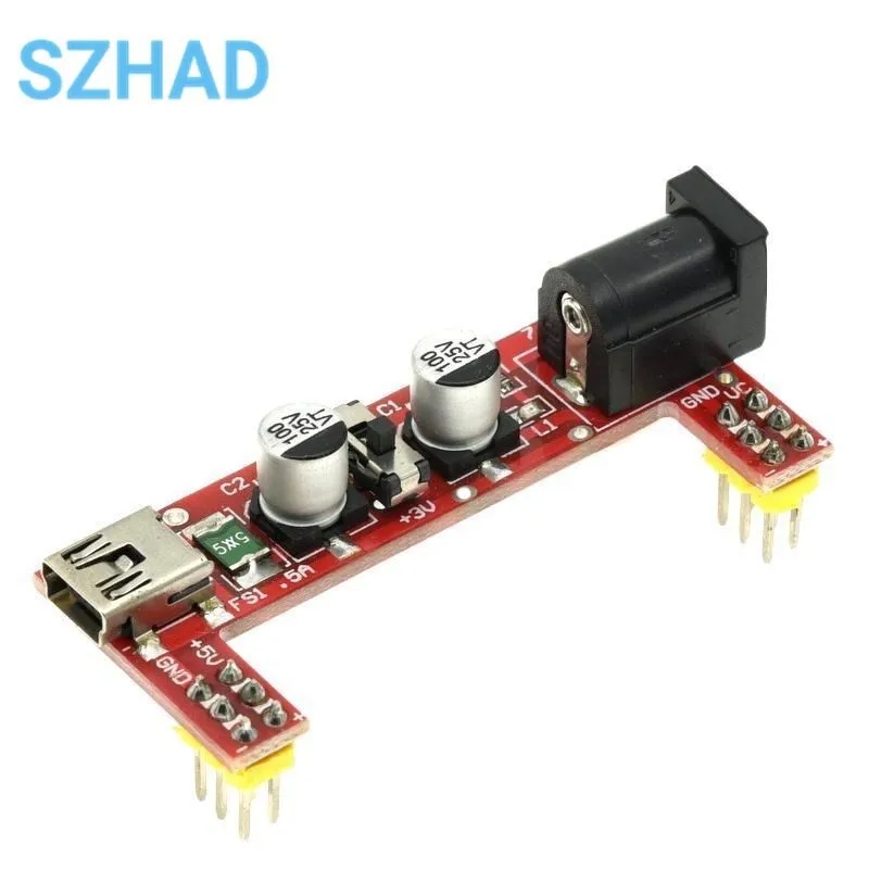 Electric Unit Red 2-Way 5V/3.3V Breadboard Bread Plate Power Supply Module