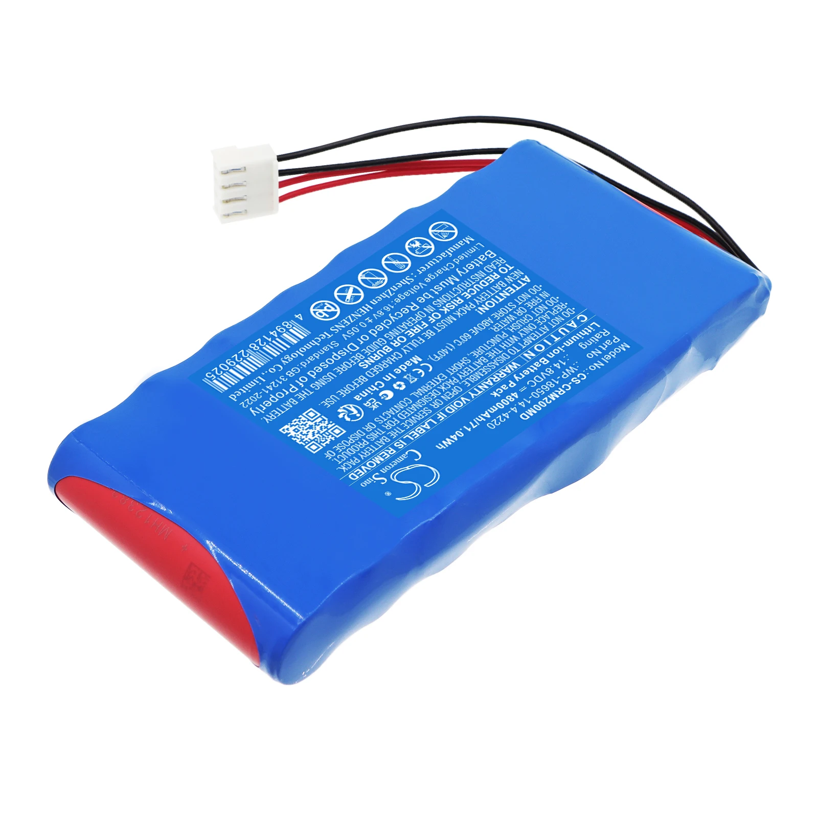 Replacement 14.8V 4800mAh Medical Battery WP-18650-14.4-4220 for Carewell Patient Monitor Medi M10 M20