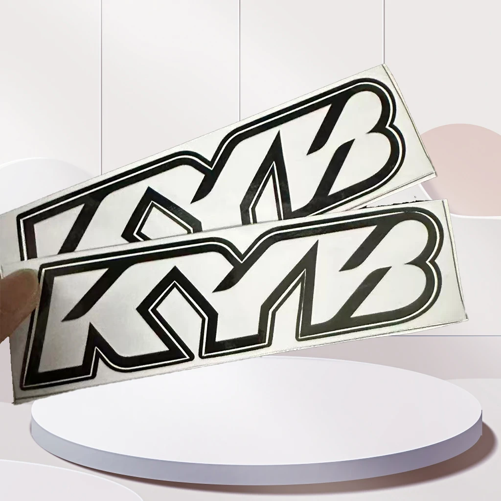 Pegatinas para horquilla de motocicleta, calcomanía de Motocross para logotipo de vinilo KYB, calcomanías de suspensión duraderas, 2 uds.