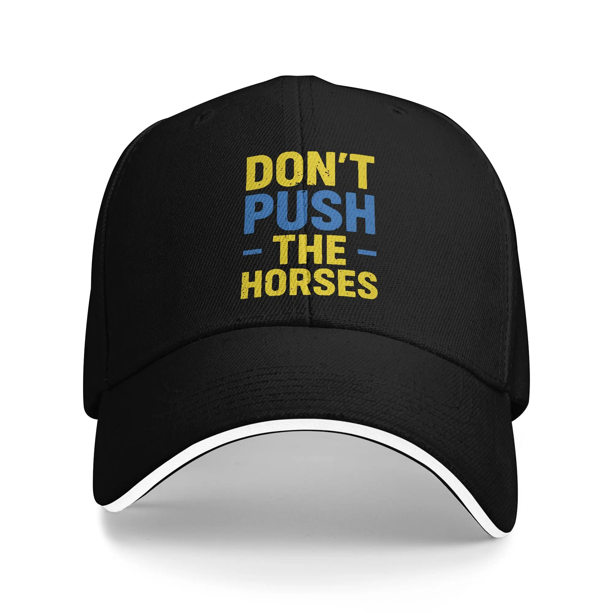 

Летняя бейсболка Don't Push The Horses для пешего туризма, рыбалки, повседневная бейсболка с индивидуальным логотипом, солнцезащитные шляпы в стиле хип-хоп для женщин и мужчин, горячая распродажа, бейсболки