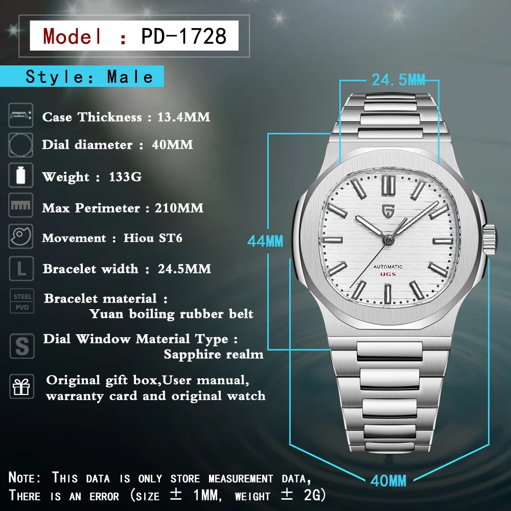 PAGANI DESIGN 새로운 남성용 시계 최고 브랜드 럭셔리 자동 시계 남성용 기계식 손목시계 스테인리스 방수 사파이어