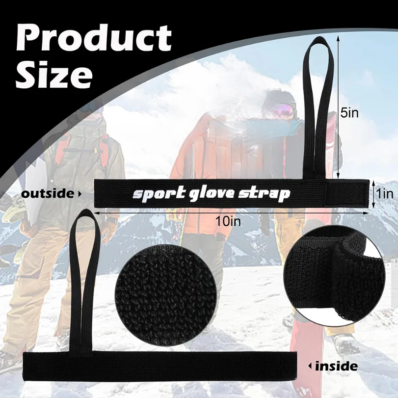 4PCS Elastic Wrist Straps for Ski Snowboard Gloves Adjustable Ski Glove Lead for Men and Women Sport Skiing Glove Safet-y Strap
