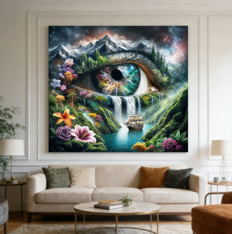 

Novel The Eye of the Mountain 1024 PCS Jigsaw Puzzles Landscape Family Activity Games for Gameroom Bedroom Home Decor Gift