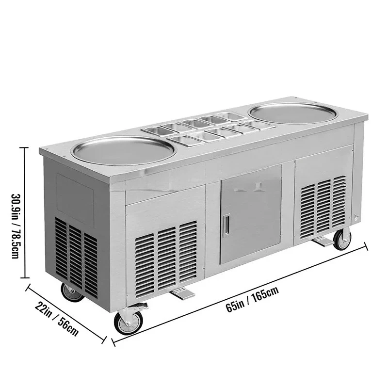 2025 Commercial High-Quality Stainless Steel Stir Fried Yogurt Machine Commercial Deep Fried Ice Cream Roll Machine Premium