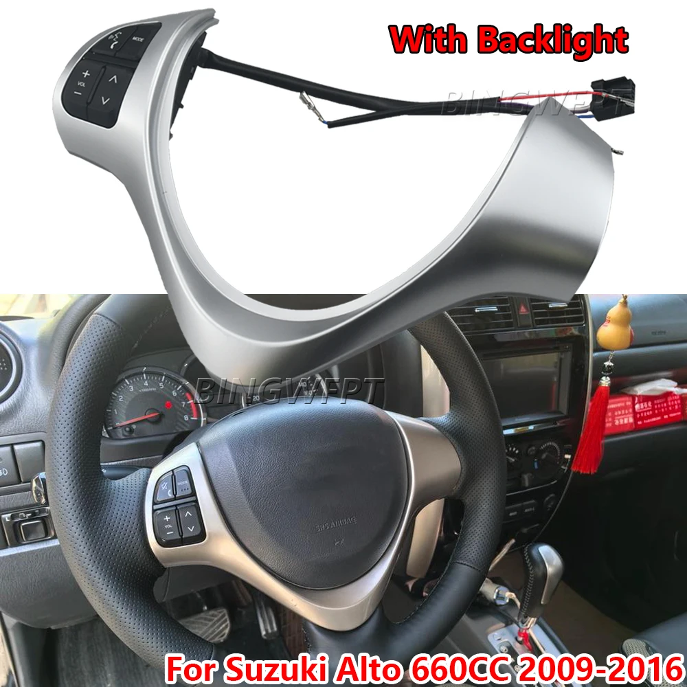 ( Two colors available ) Car Steering Wheel Control Buttons Switch With Backlight For Suzuki Alto 660CC 2009-2016