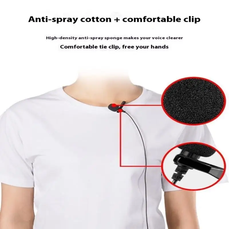 ميكروفون Lavalier للهواتف المحمولة كاميرات SLR للفيديو المباشر، ومقابلات تسجيل الكاريوكي للحد من الضوضاء وميكروفون مرساة