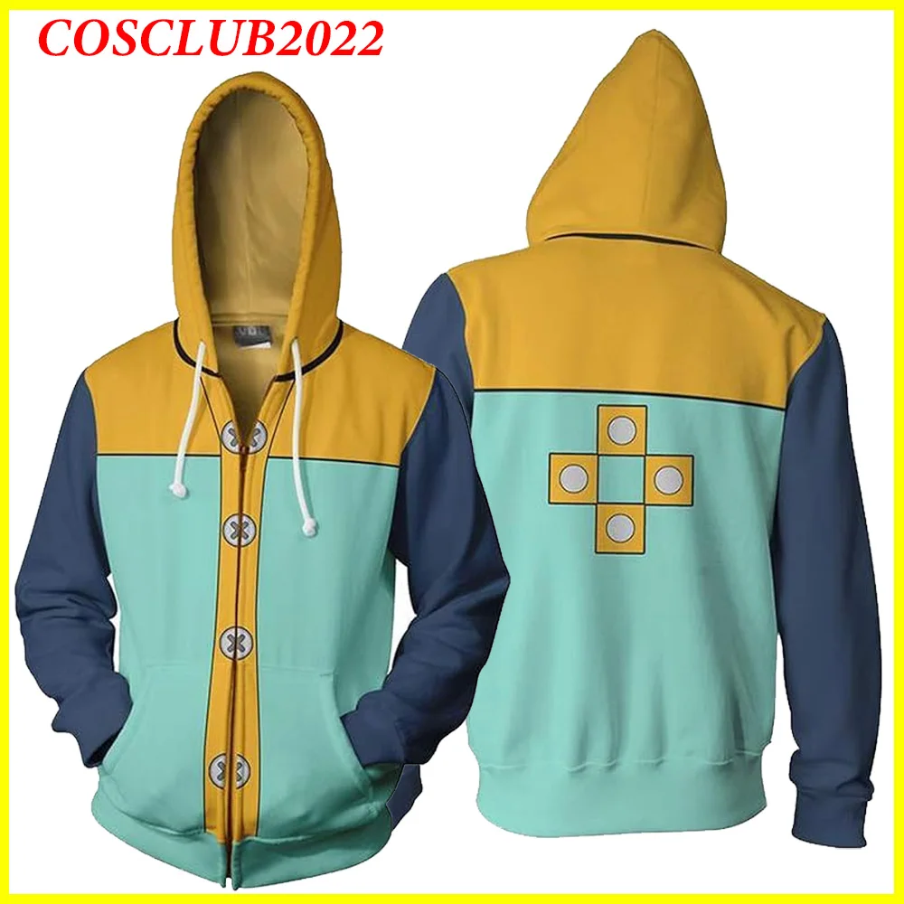 

Fairy King Cosplay Hoodie Meliodas Jacket Sweatshirt Hoodies Costume Adult Men Outfits Halloween Carnival Party Disguise Suit