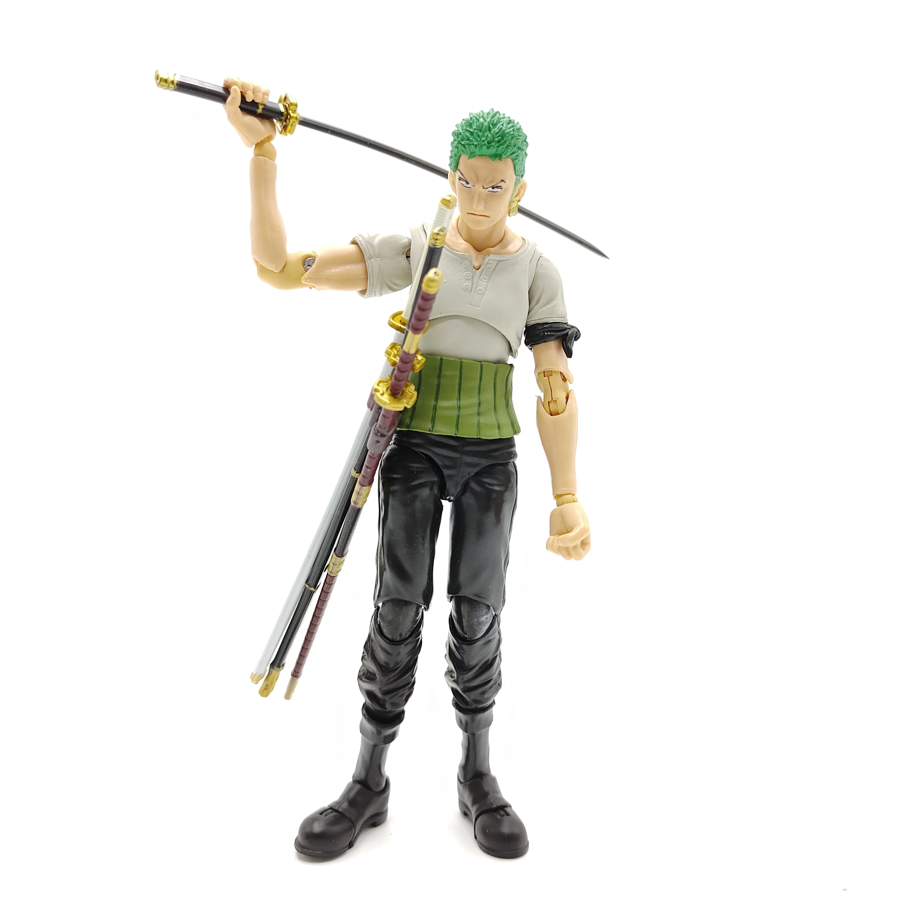 One Piece Roronoa Zoro PAST BLUE Action Figure Articulated Joints Moveable Vinyl Figurine Doll Collection Model Toys