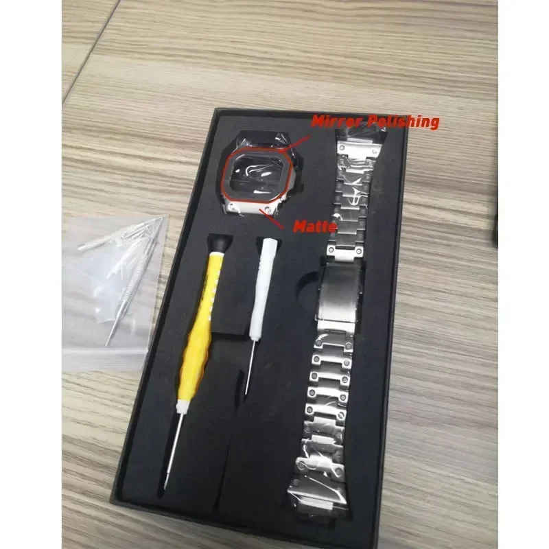 5600 Titanium Case Engraved Bezel Strap for Casio  Series 5600  Camouflage Sports Accessories for Dw 5600 5000 5035 Mod Kit