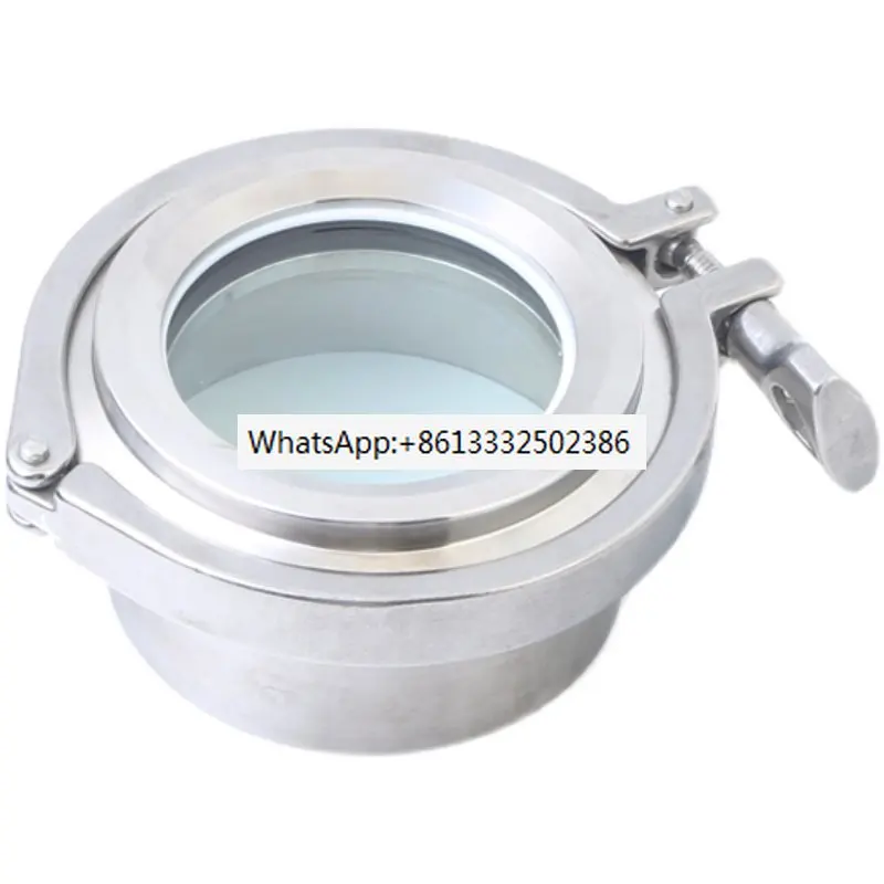 

304 sanitary grade stainless steel/clamp mirror/quick opening with scraper//glass window hinge