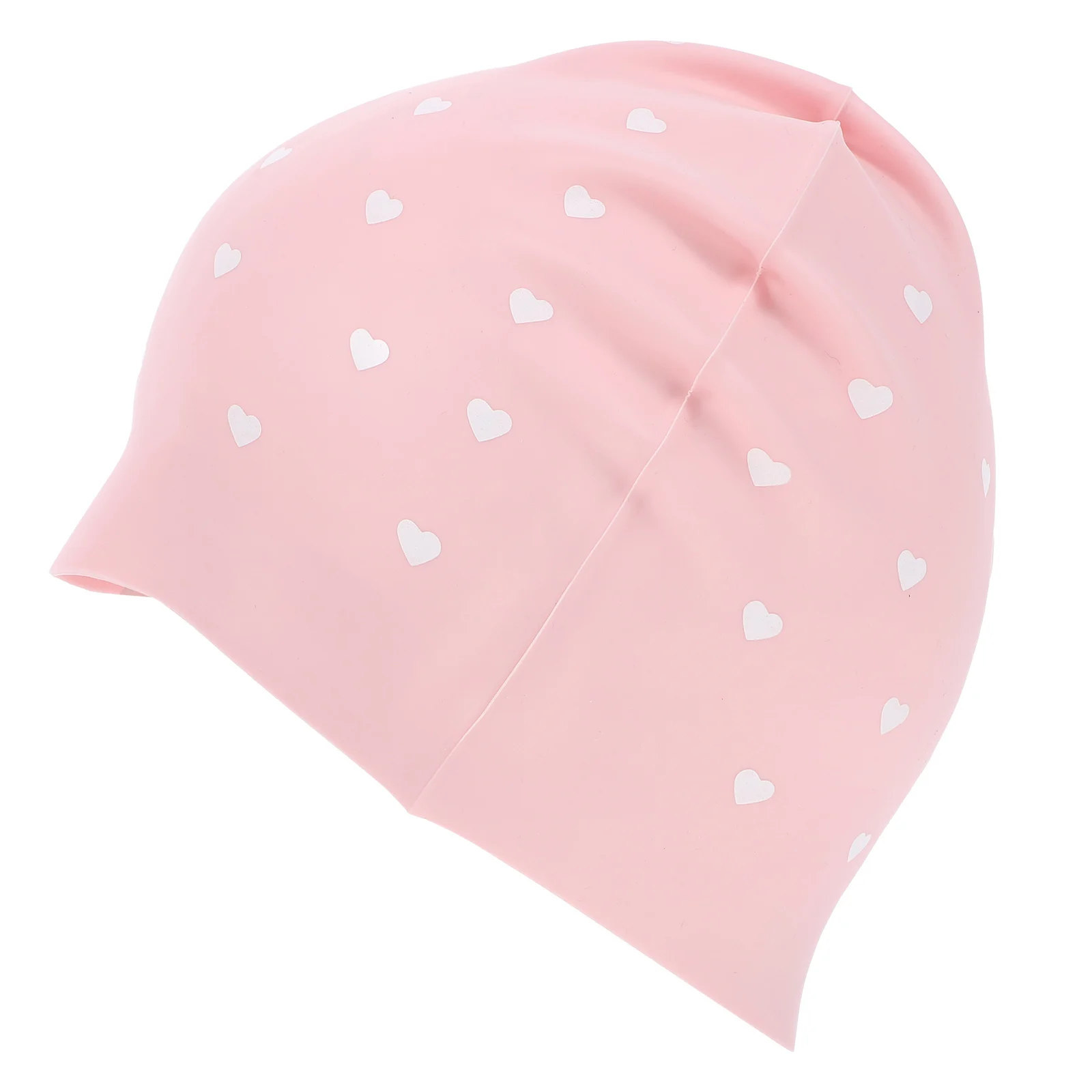 

Heart Pattern Swim Cap Swimming Hat Waterproof Universal Easy to Remove Silicone Flexible Pink