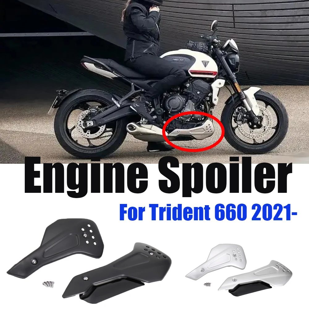 

New For Trident 660 2021 Motorcycle Accessories Engine Side Lower Fairing Belly Spoiler Protection Plates Kit Cover