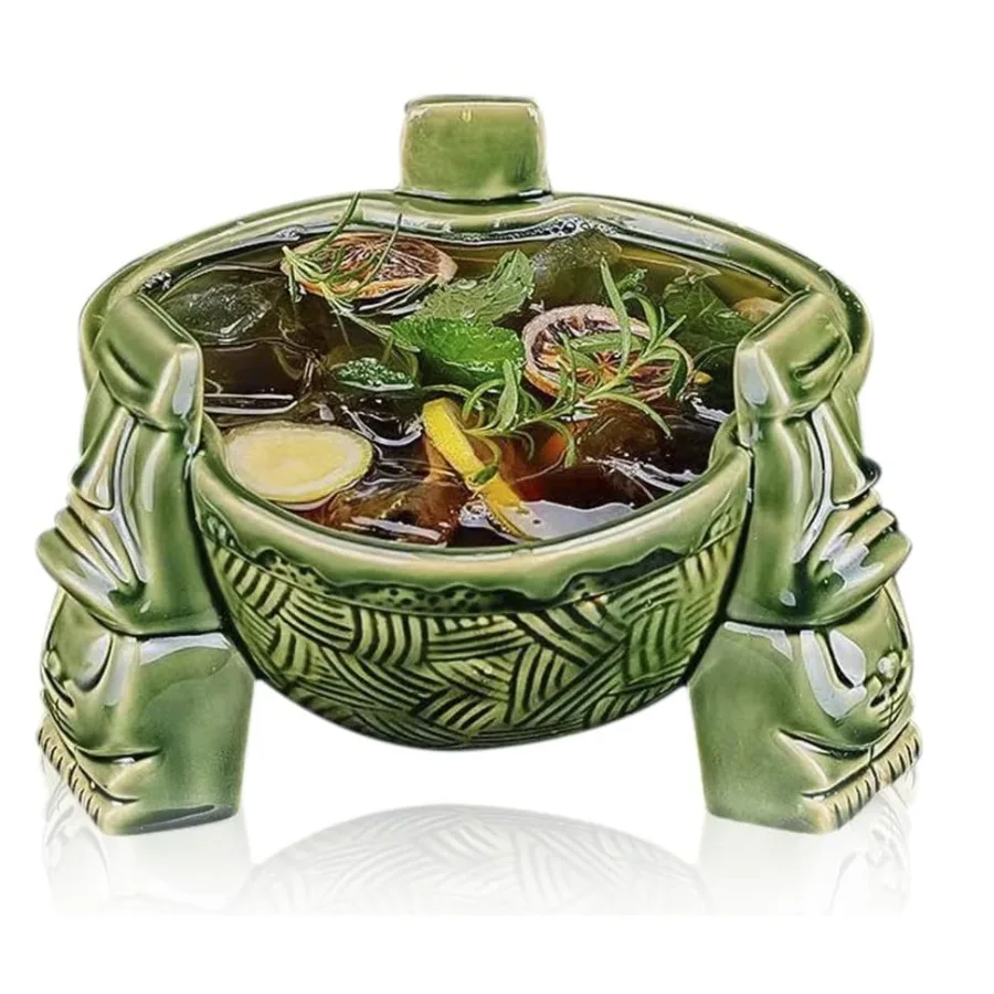 Tazón Scorpion de 32 oz, tazón decorativo de cerámica con temática de isla, vaso para cóctel de ron, para bar, fiestas, días festivos TM4003