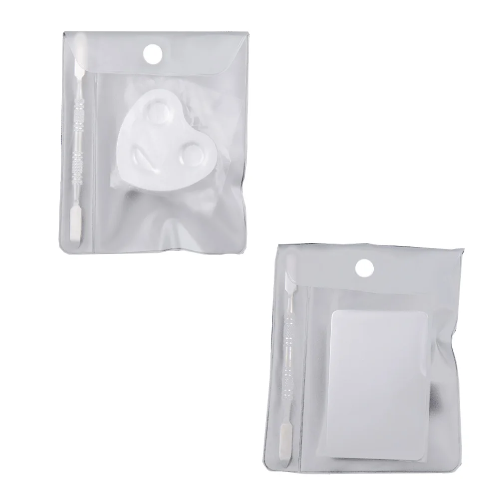 2 комплекта из нержавеющей стали, лоток для смешивания ногтей, палитра, сделай сам, цветная пластина, маникюрная палетка, принадлежности для макияжа, профессиональный набор