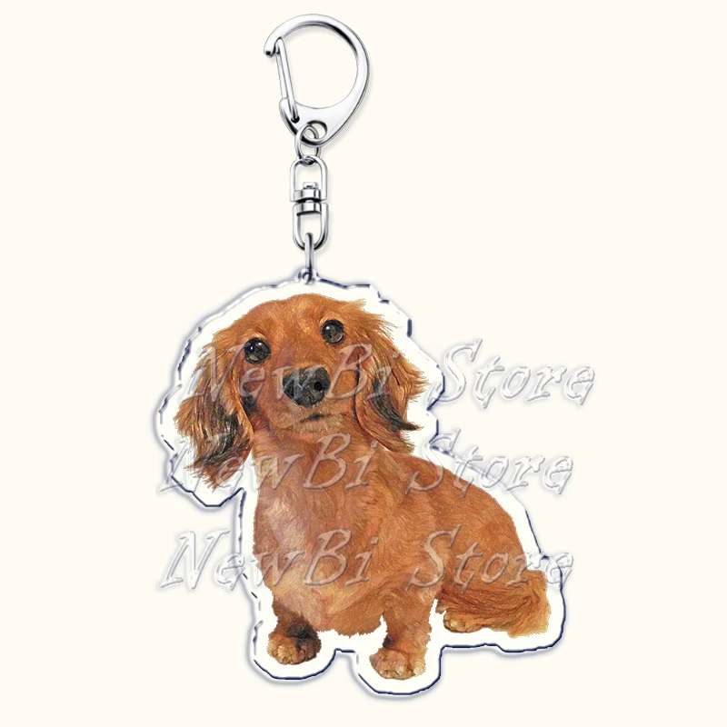 Cute Dachshund Dog Keychains for Accessories Bag Wiener Puppy Animal Doggo Lover Meme Keyrings Jewelry Friends Gifts