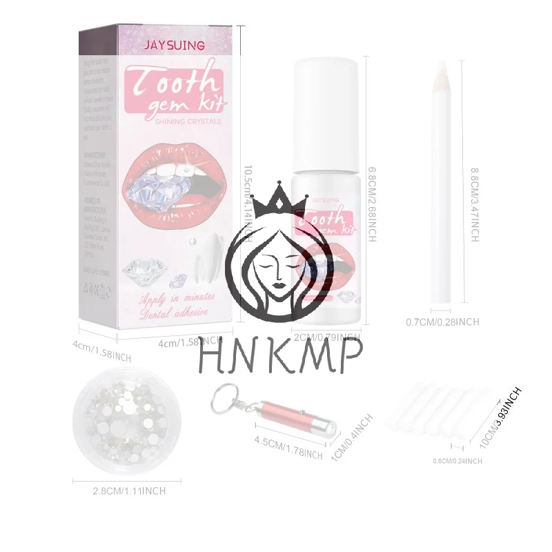 Tooth Gem Kit Diy Application Easy Removable White Beauty  Teeth Decoration Set For Home And Salon Party Look