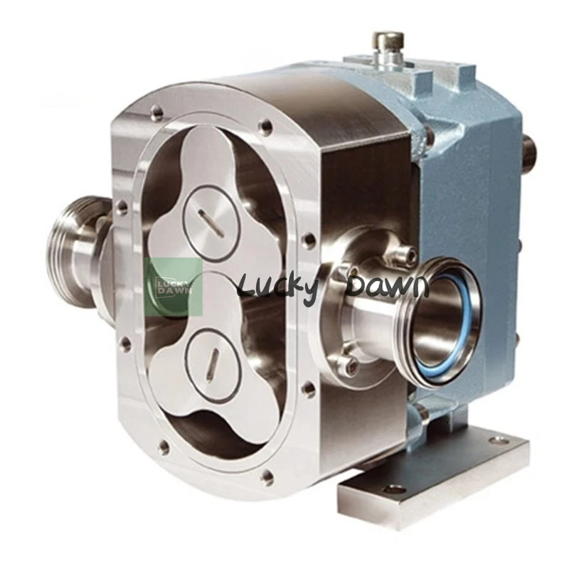 Bomba de Lóbulos de Rotor, Acero Inoxidable 316L, Estándar Alimentario Sanitario, Cabezal de Bomba de Lóbulos de Doble Rotor Mini