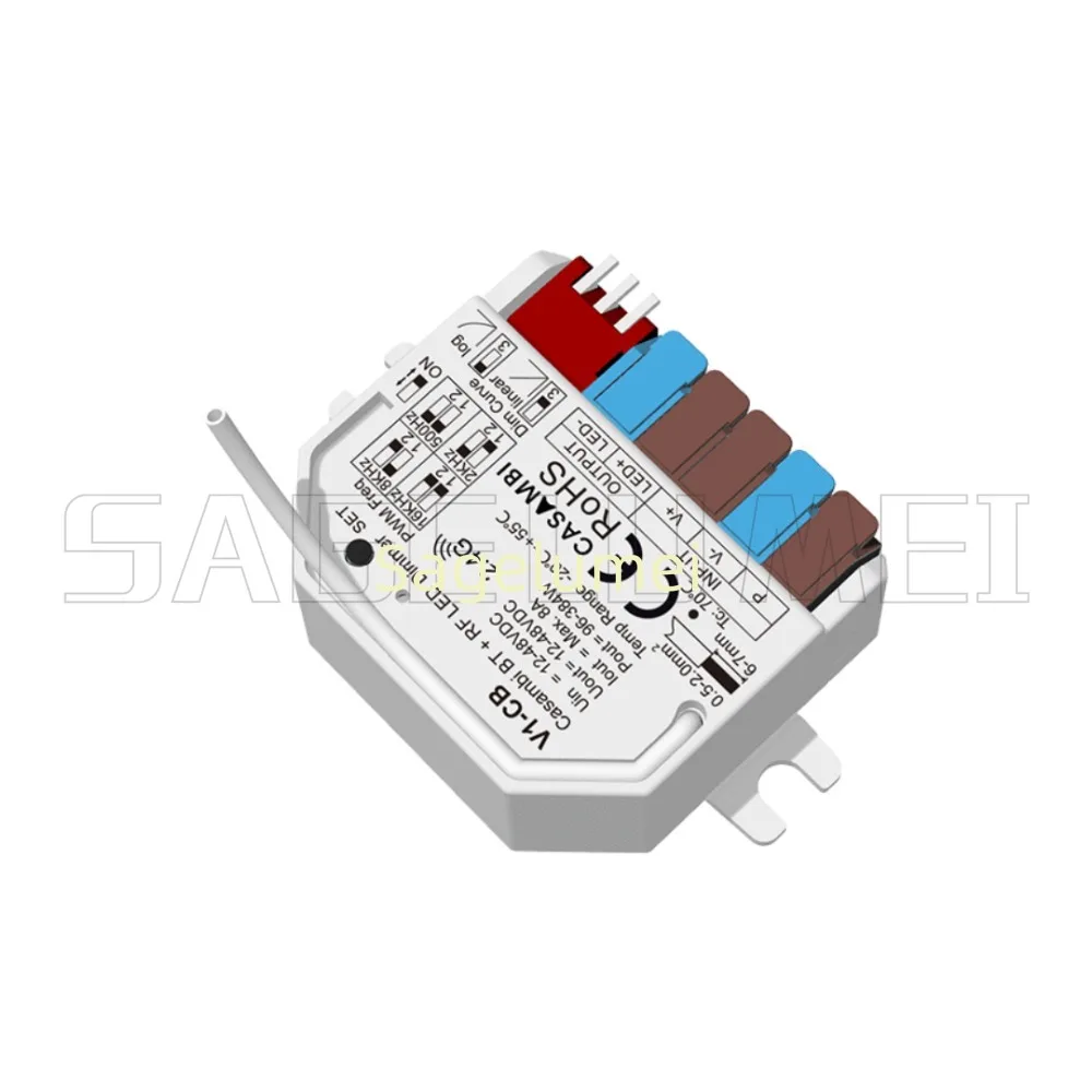 Skydance 1CH*8A 12-48VDC Casambi Bluetooth +RF CV Controller V1-CB BT + RF2.4G + Push Switch  Dimming LED Controller APP control