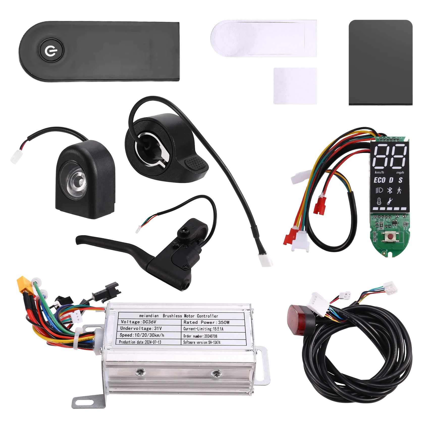 

B72A 36V 350W Brushless Controller +Bluetooth Meter+Accelerator+Light+Handbrake+Cover Kit For Xiaomi M365/M365 Pro Scooter