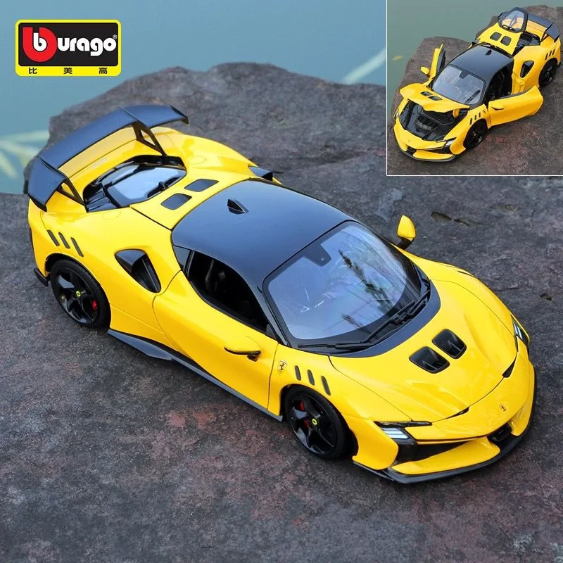 

Bburago 1:24 Ferrari SF90XX Stradale Alloy Sports Car Model Diecasts Metal Track Race Car Vehicle Model Simulation Kids Toy Gift