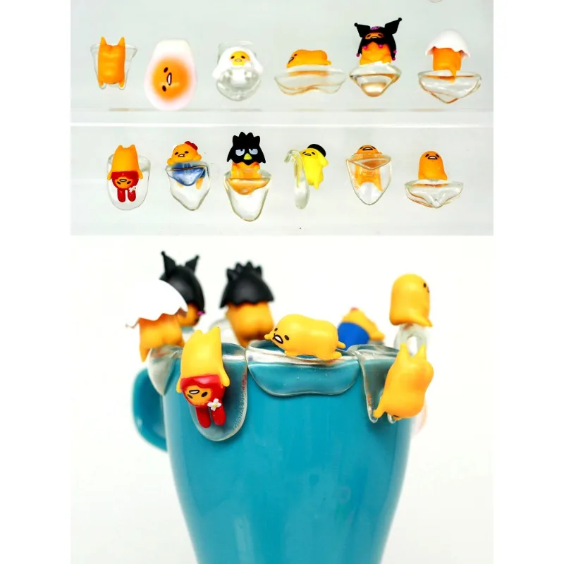 

Gudetumla Figure Egg Model Cup Pendant Collectible Table Ornaments Children Gifts Cup Edge Figurine Blind Box Toy