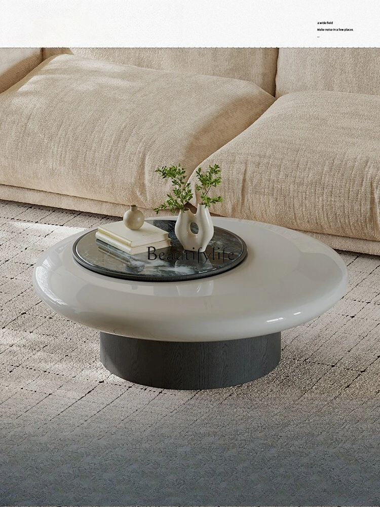 

*Modern simple round coffee table living room home lift coffee table high sense