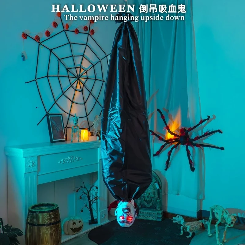 For Halloween Hanging Backwards Vampire Hanging Ghost Decorative Pendant Haunted House Rags Glowing Horror Decorative Props