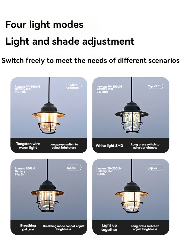 ShineTrip Vintage Ultra Long Endurance Camping Atmosphere Lights Akumulatorowe oświetlenie namiotu