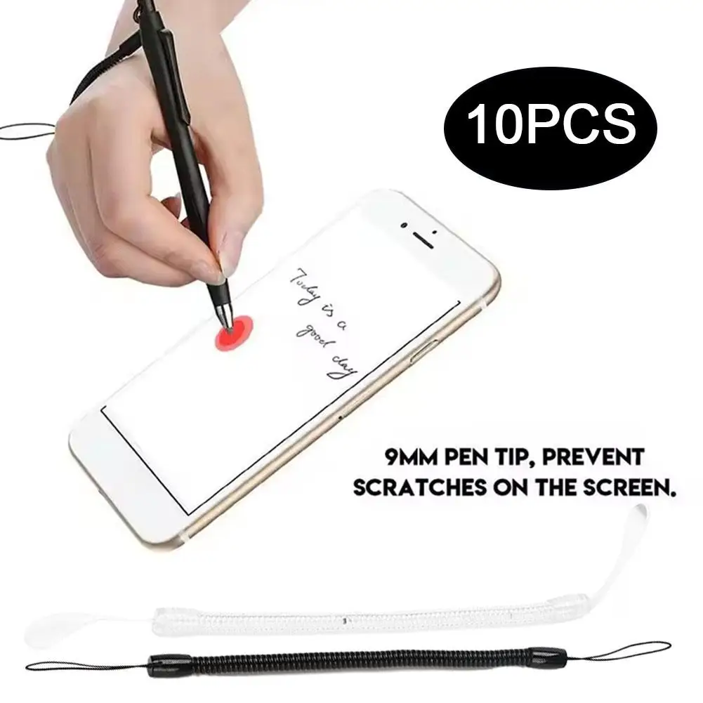 10pcs Elastic Pen Cord Straps Silicone Hanging Rope Telescopic Spring Coil For Drawing Pens Writing Brush Tying Rope G4i9