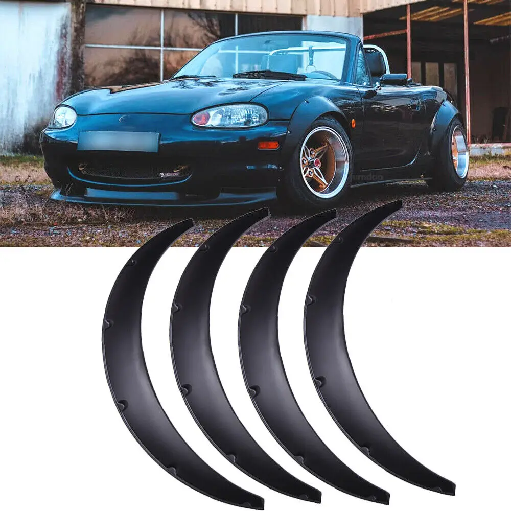 LAICY For Mazda MX-5 Miata 1990-2005 Car Fender Flares Wheel Arch Extra Wide Body Flexible Fender Mudguard Mud Splash Guard