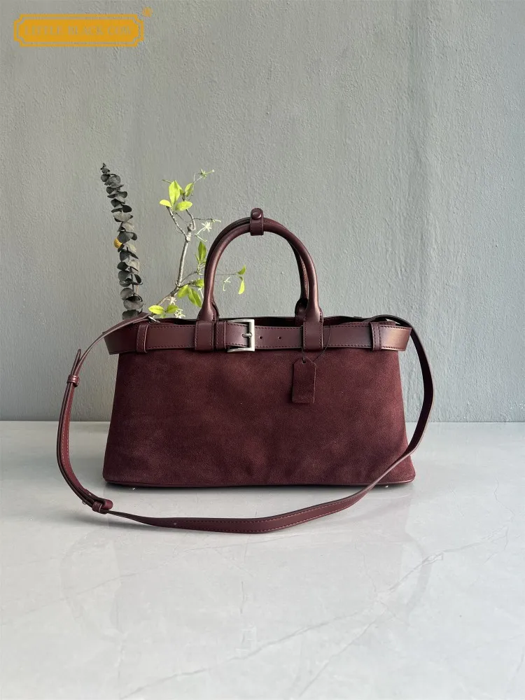 

Женская офисная сумка-тоут из замши и натуральной кожи, модная винтажная сумка через плечо, на одно плечо, подмышечная сумка