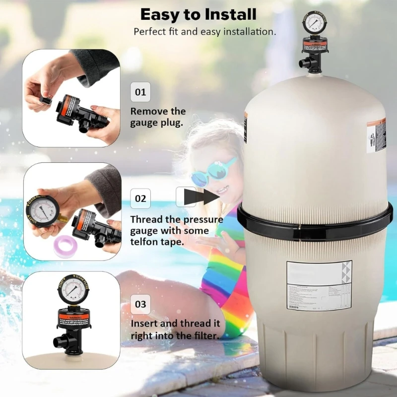 Manual Air Relief Valves Replacement Relief Values Gauge Plug Water Release Valves Pressure Gauge Replacement for 9820980