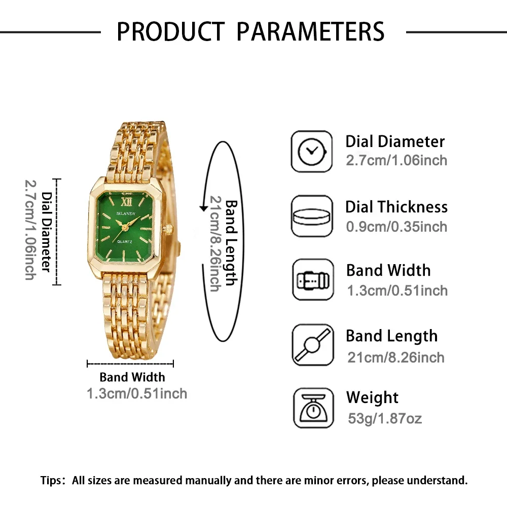 4pc Latest PC fashion quartz ladies' watch set, with a golden alloy band and high-end high-quality design