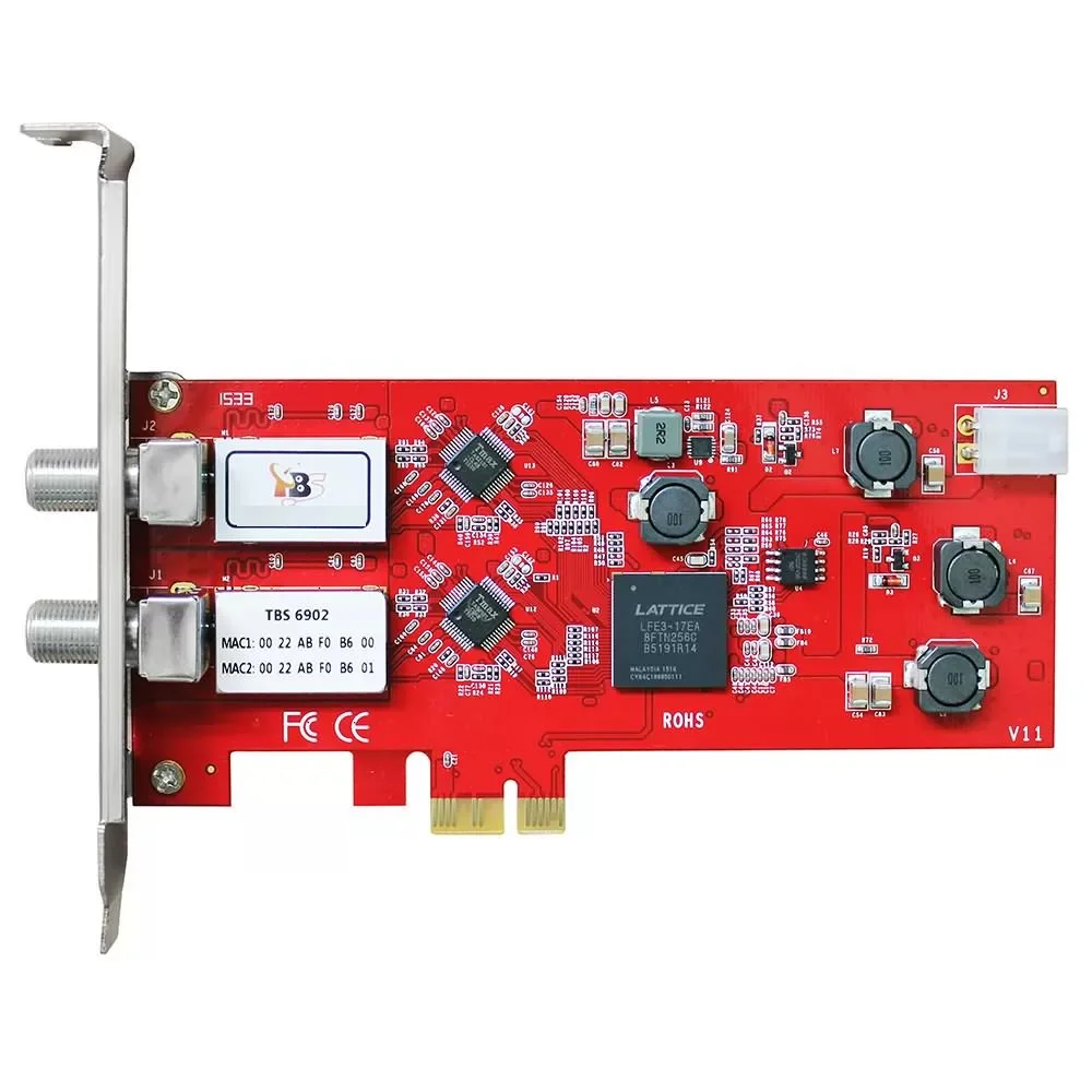 TBS6902 Dual DVB-S2 PCIe Card 2x LNB QPSK BPSK Video Capture Card for TV Broadcasting Watch and Record Satellite FTA TV Channels