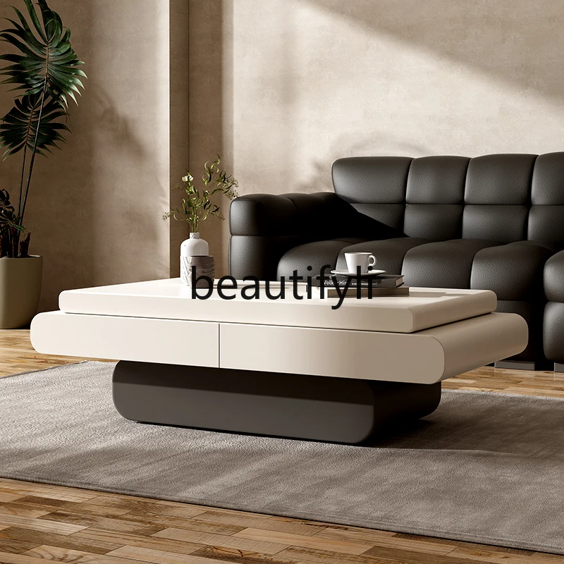 

Solid wood coffee table floor storage creative art living room coffee table simple and modern