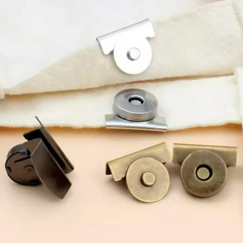 DIY Bag Snap Buttons Metal Seamless Magnetic Buckle Clasp for Tote Bags Clothing and DIY Crafts No-Sewing Clip Closures