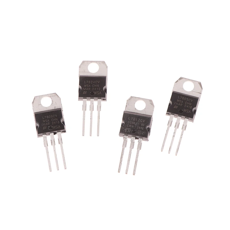 10pcs/lot Three-terminal voltage regulator L7805~L7824CV TO-220 power supply voltage regulator chip voltage regulator Module IC
