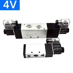 4V Series Pneumatic Valve 5/2 5/3  Valves Controller 4V210-08 4V220-08 4V330C-10 Air Electromagnetic AC220V DC24V DC12V Solenoid