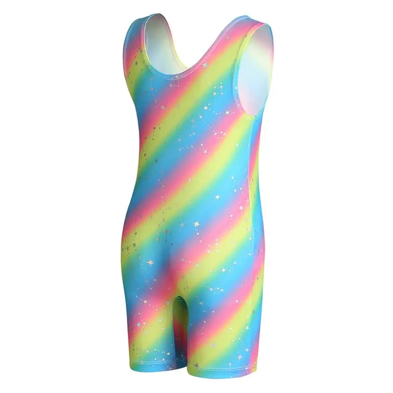 

Гимнастический трико для девочек, детская эластичная танцевальная одежда без рукавов, детский боди для балета и танцев, комбинезоны для тренировок в тренажерном зале, сценические комбинезоны