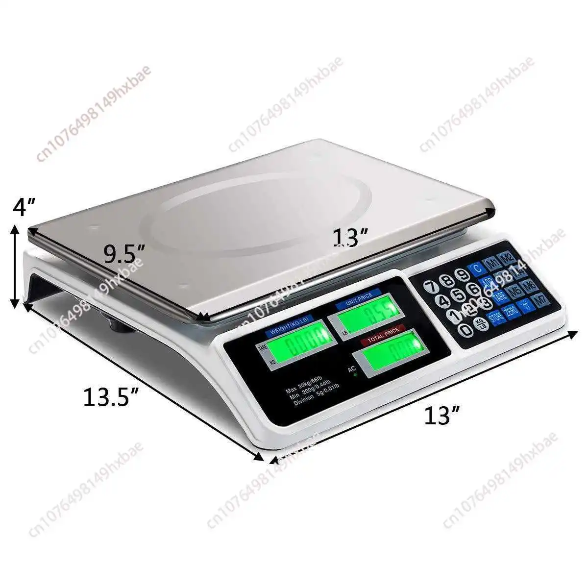 40kg 1g Stainless Steel Electronic Scale Food Meat Counting Weighing Scale Price Computing Scale Store Supermarket Rechargeable